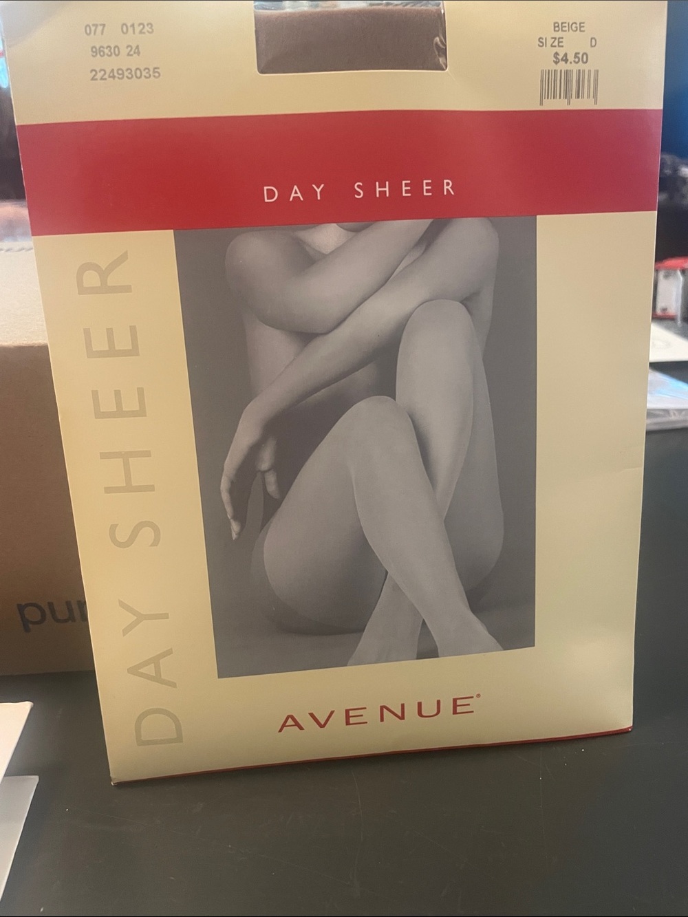 Vintage Avenue Day Sheer Pantyhose Beige Size D New xl/xxl
